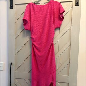 London Times Fuchsia Asymmetrical Dress